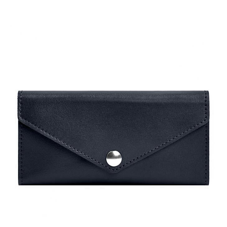 Клатч кожаный портмоне на кнопке 5.0 Синий (A-028643) Клатч кожаный портмоне на кнопке 5.0 Синий (A-028643)