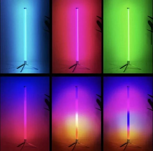 Торшер напольный угловой LED RGB с пультом управления Белый (2185-5) - фото 4 Торшер напольный угловой LED RGB с пультом управления Белый (2185-5) - фото 4