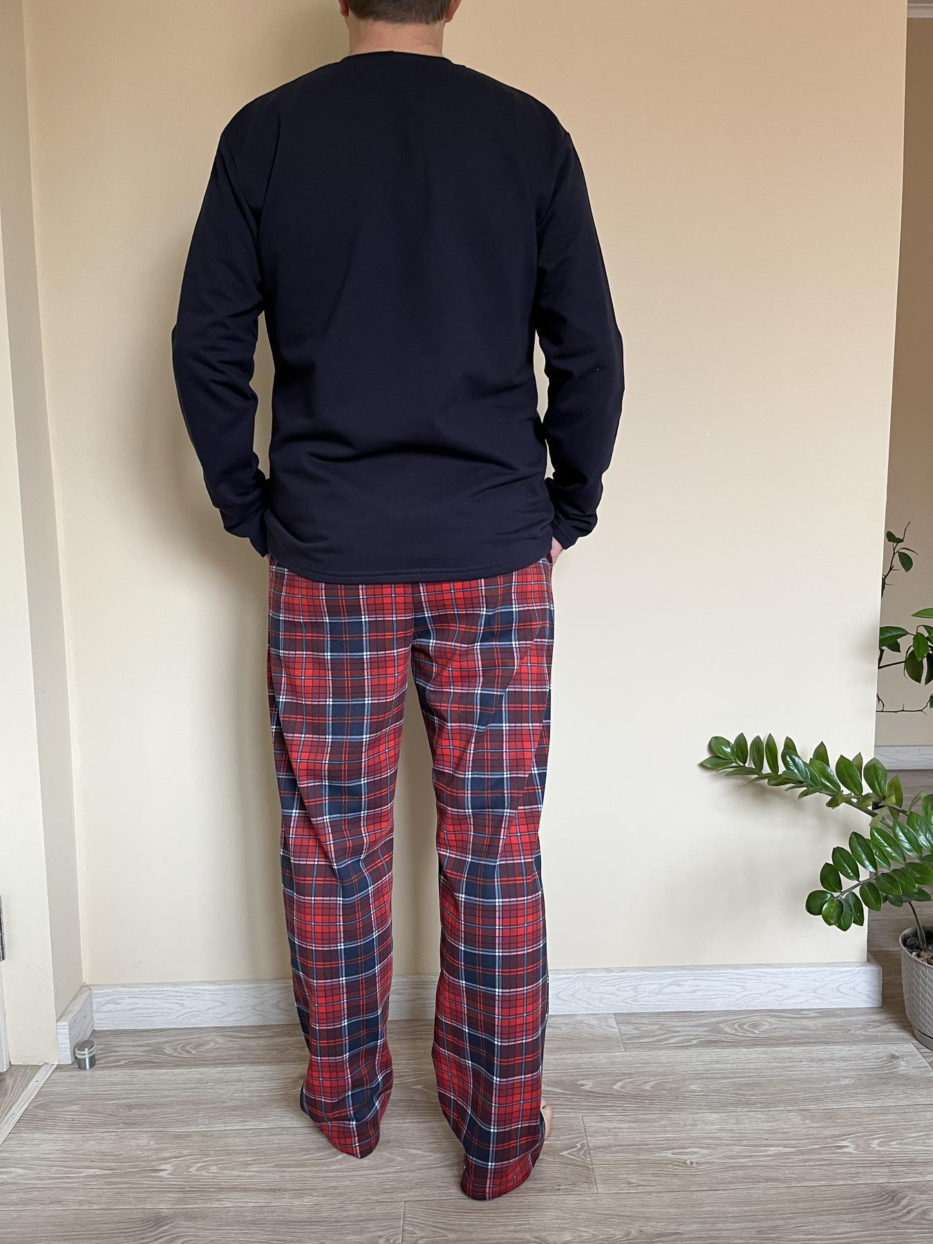 Пижама мужская теплая Just be COOL брюки/лонгслив принт в клетку M Красно-синий (KMW07) - фото 3 Пижама мужская теплая Just be COOL брюки/лонгслив принт в клетку M Красно-синий (KMW07) - фото 3