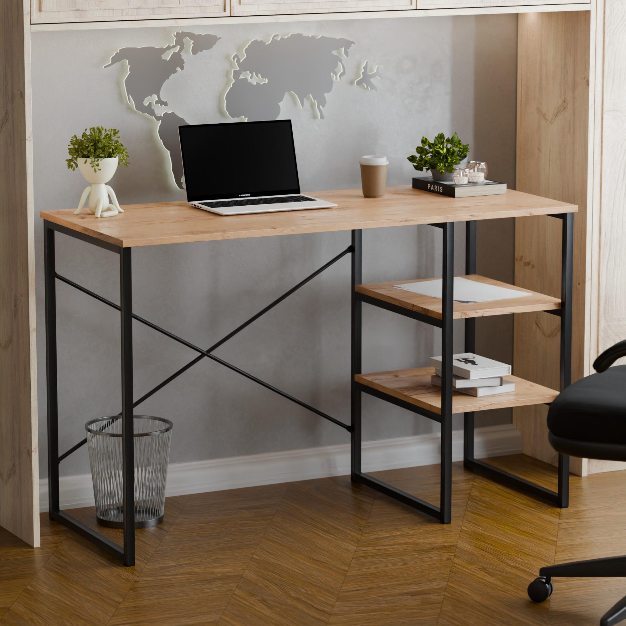 Письменный стол Неман ВАРН 1180х580 Дуб крафт золотой/Черний