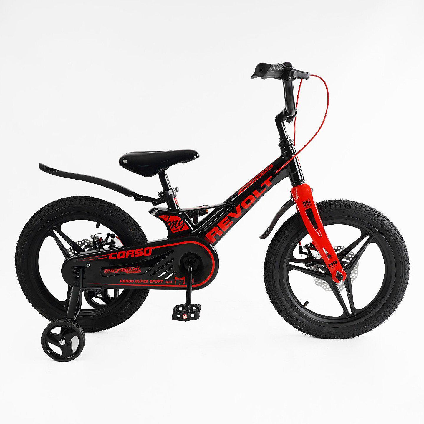 Велосипед двухколесный Corso Revolt 16" детский магниевый Черно-красный - фото 2 Велосипед двухколесный Corso Revolt 16" детский магниевый Черно-красный - фото 2