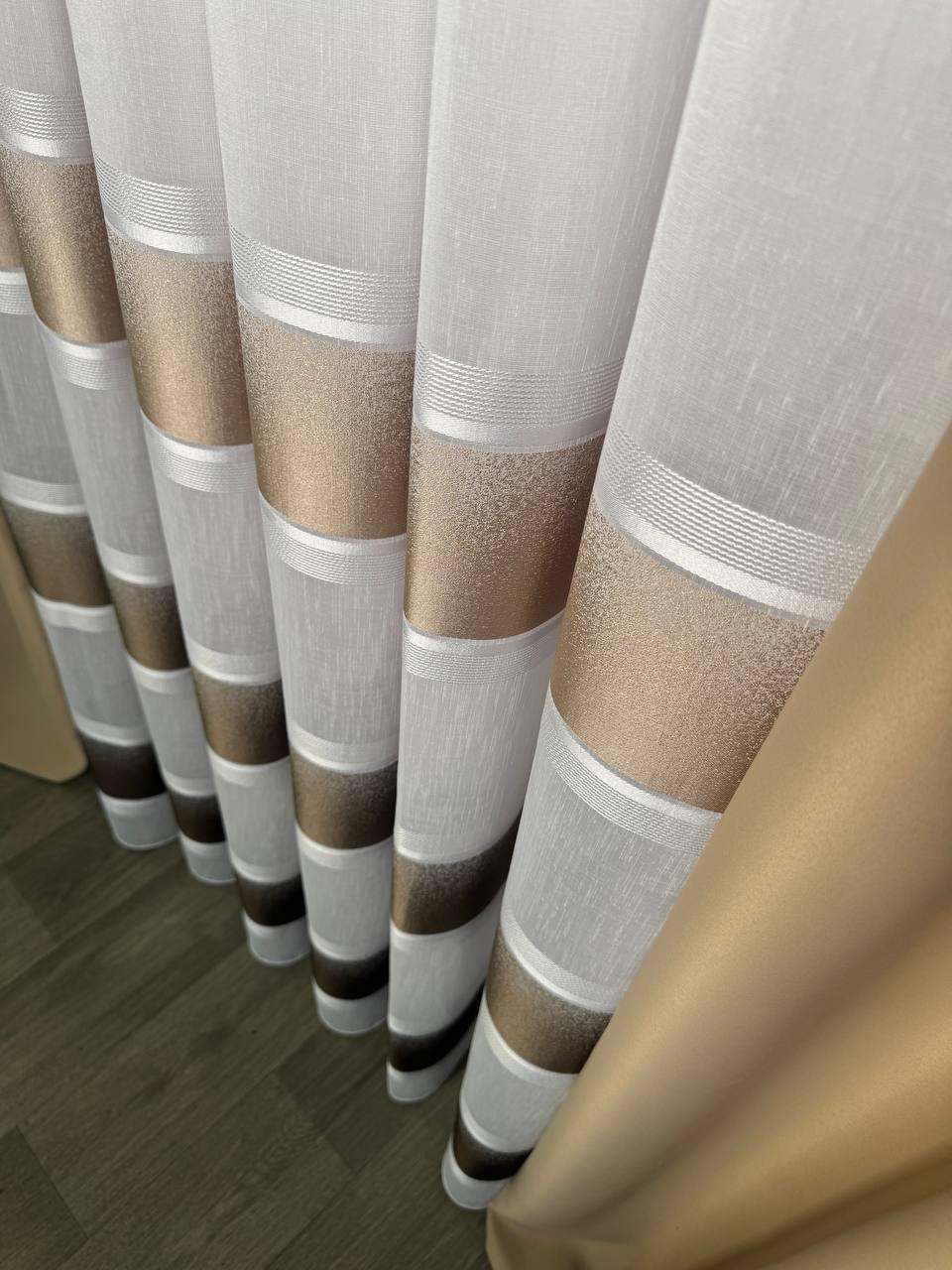 Тюль с горизонтальными полосами 500х300 см - фото 2