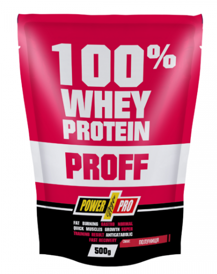 Протеин Power Pro Whey Protein Prof 500 g 16 servings Strawberry