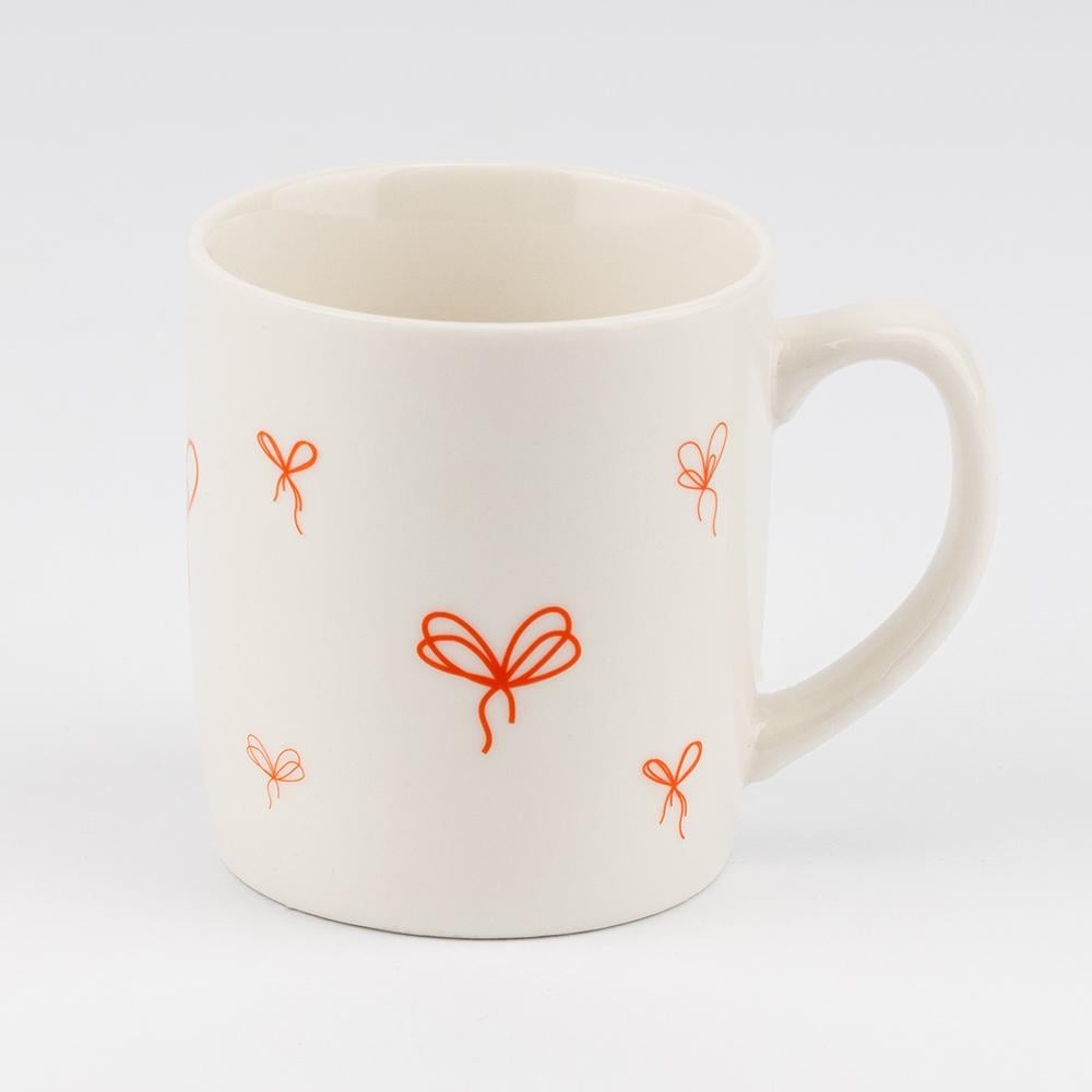 Чашка з ложечкою Червоні бантики 200 мл (9250-011) - фото 1 Чашка з ложечкою Червоні бантики 200 мл (9250-011) - фото 1