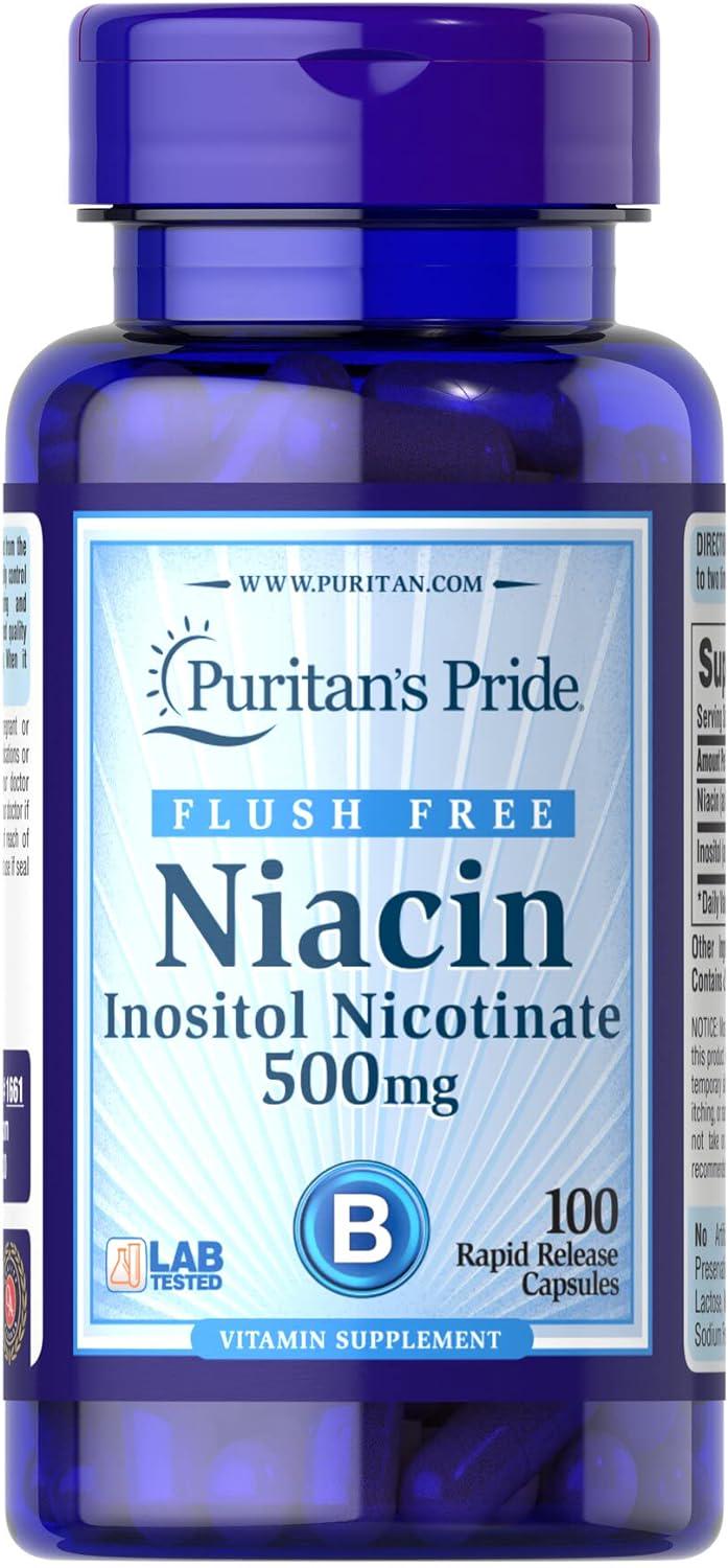Ниацин Puritan's Pride Niacin 500 mg Flush Free 100 капс.