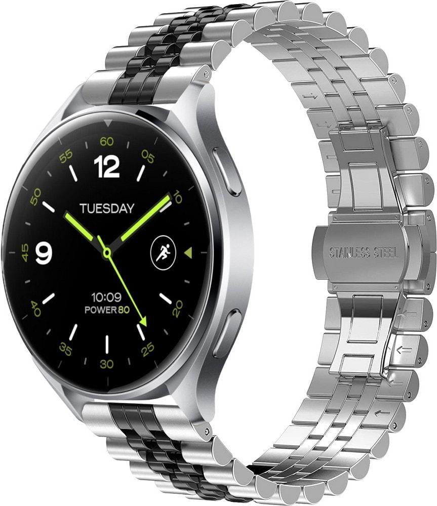Браслет металлический Stech Line для Xiaomi Watch 2/2 Pro Silver Black (37189-69) Браслет металлический Stech Line для Xiaomi Watch 2/2 Pro Silver Black (37189-69)