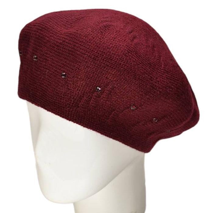 Берет женский Lirus Кира двойной шерстяной Бордовый (111517) - фото 1