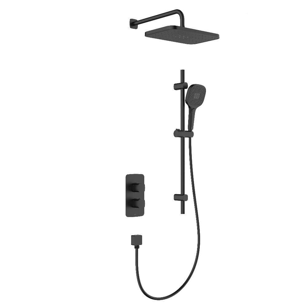 Душевая система KFA Armatura Malaga с термостатом латунь Черный матовый (TP-5759-301-81)