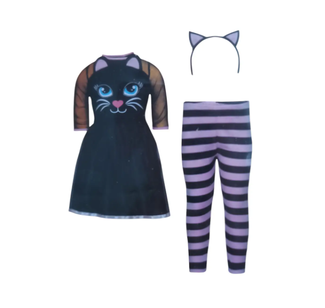 Костюм для Хэллоуина для девочки Котик М Разноцветный (400220)