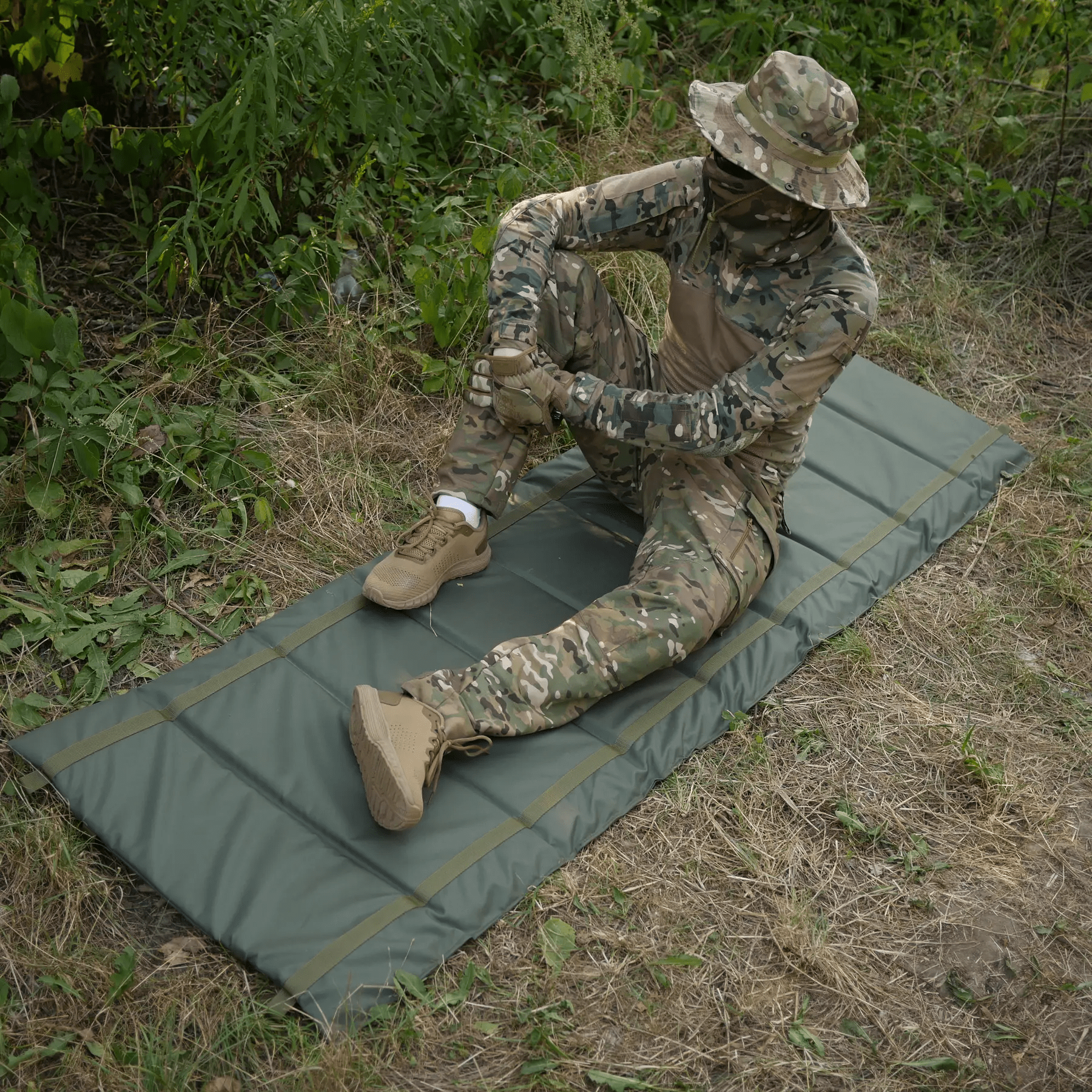 Каремат складаний Kiborg 190x60x2 см Оливковий - фото 10 Каремат складаний Kiborg 190x60x2 см Оливковий - фото 10