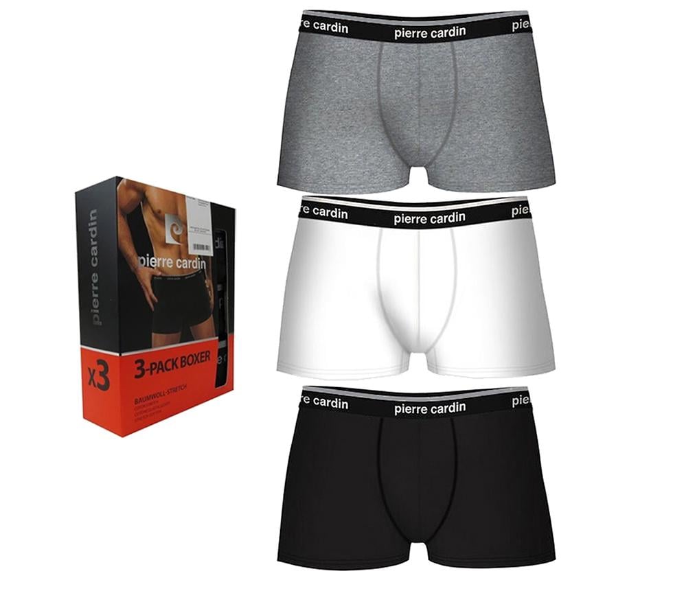 Набор трусов-боксеров мужских Pierre Cardin Boxers Baumwoll-Stretch S 3 шт. Black/Grey/White (015-4053800003-S)