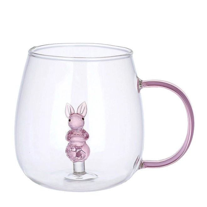 Чашка скляна Flora з фігуркою кролика всередині 992-254 (YS00004)