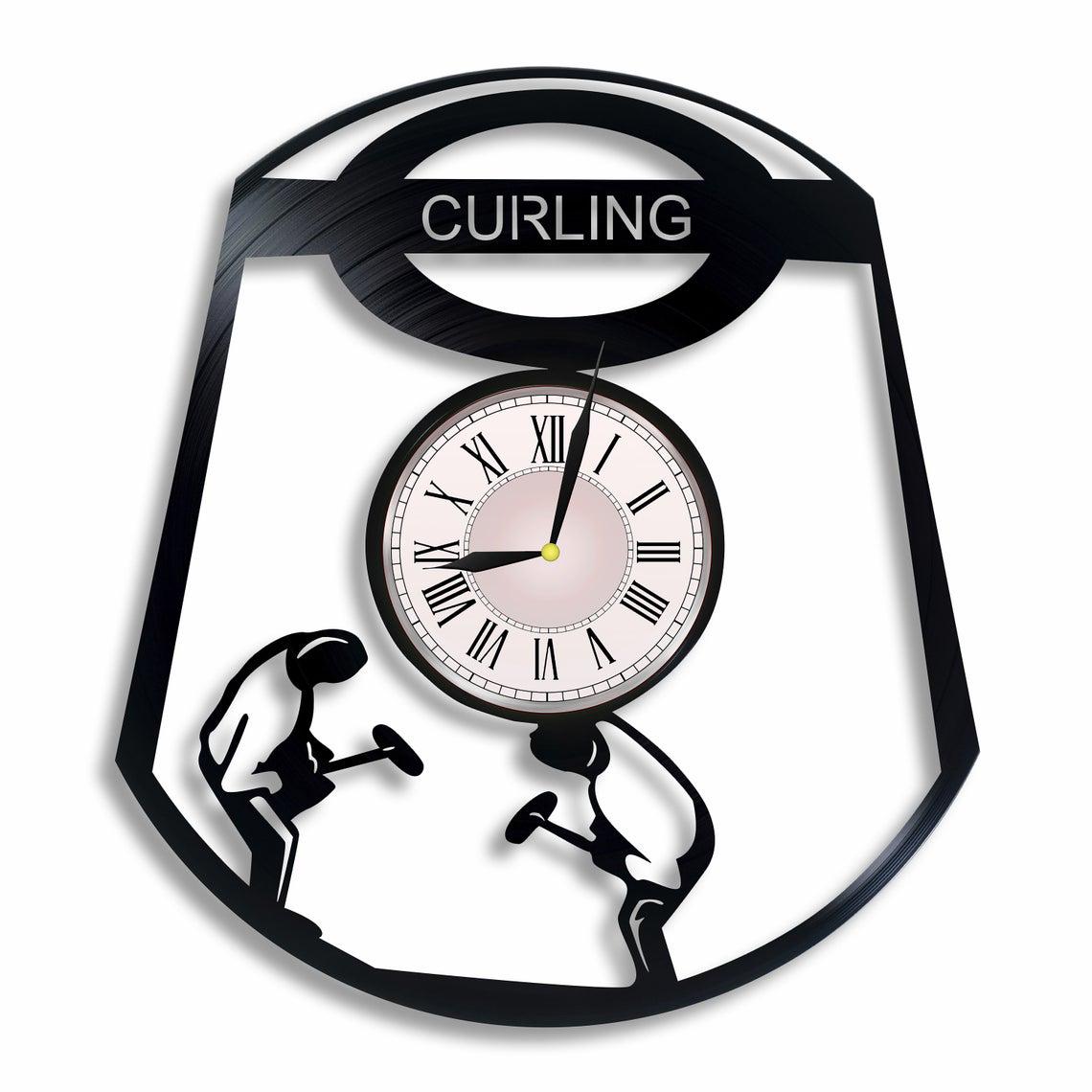 Часы настенные Кёрлинг 2397 из виниловой пластинки