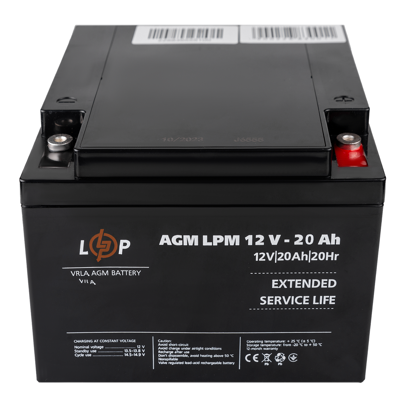 Аккумулятор AGM LPM 12V 20 Ah под болт М5 - фото 2