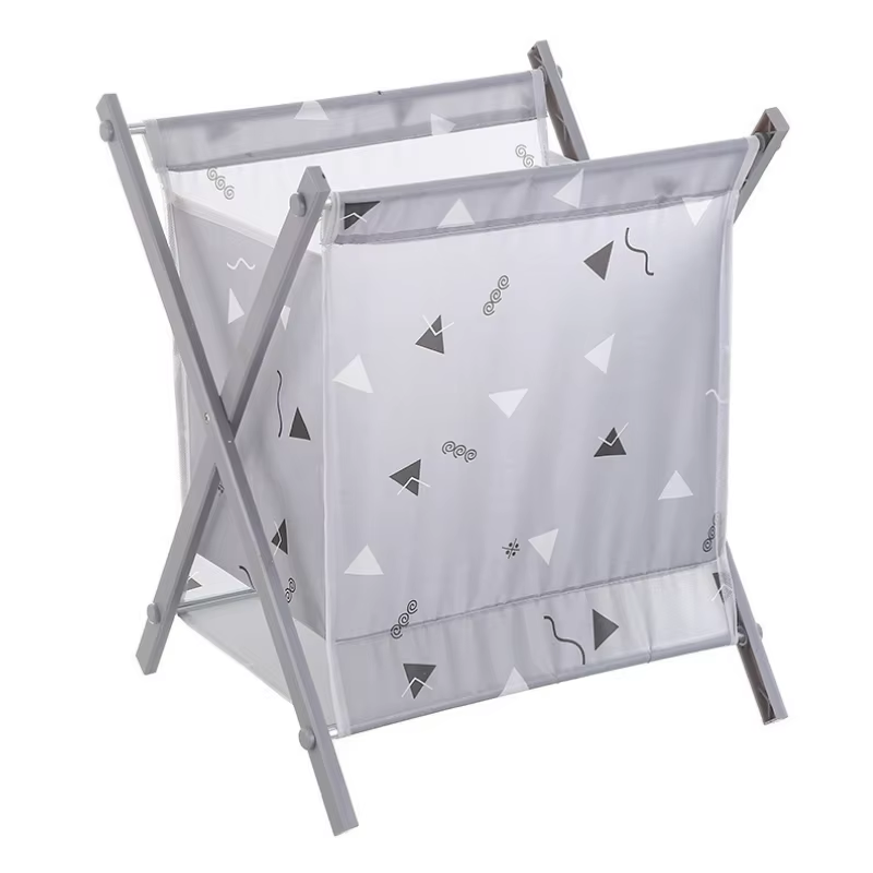 Корзина для белья Laundry Storage Basket 37х37х31 см напольная пластиковая с полиэстером Серый (opt-20509)