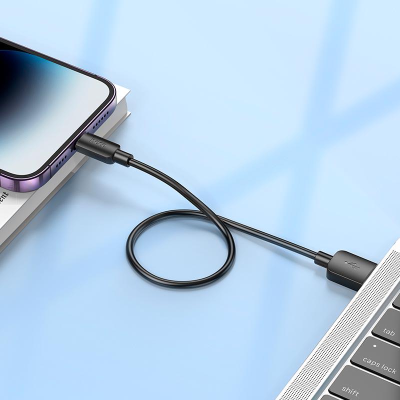 Кабель Hoco X96 USB to Lightning 12W 0,25 м Black - фото 4