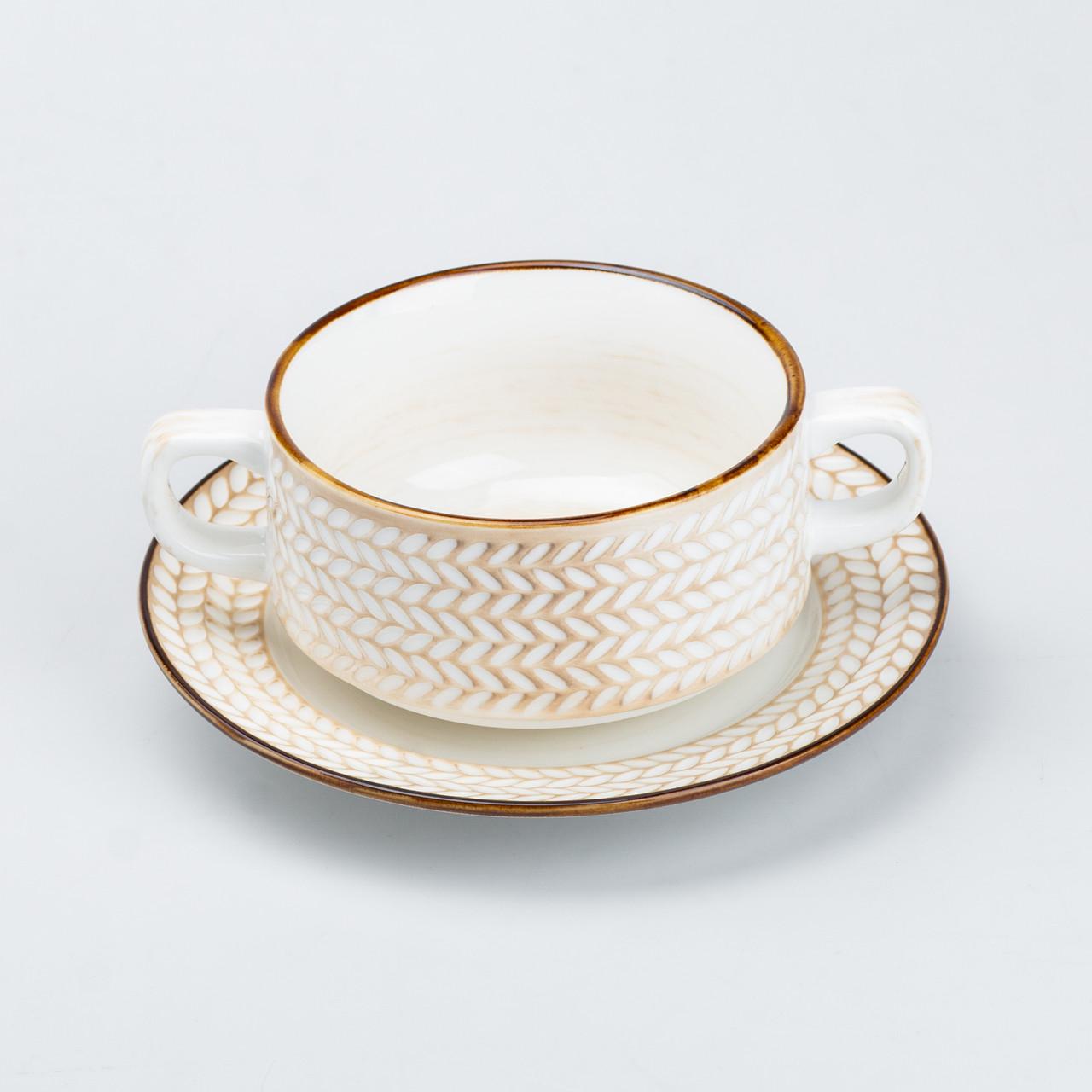 Тарілка для супу із блюдцем глибока 300 мл (4508) - фото 7 Тарілка для супу із блюдцем глибока 300 мл (4508) - фото 7