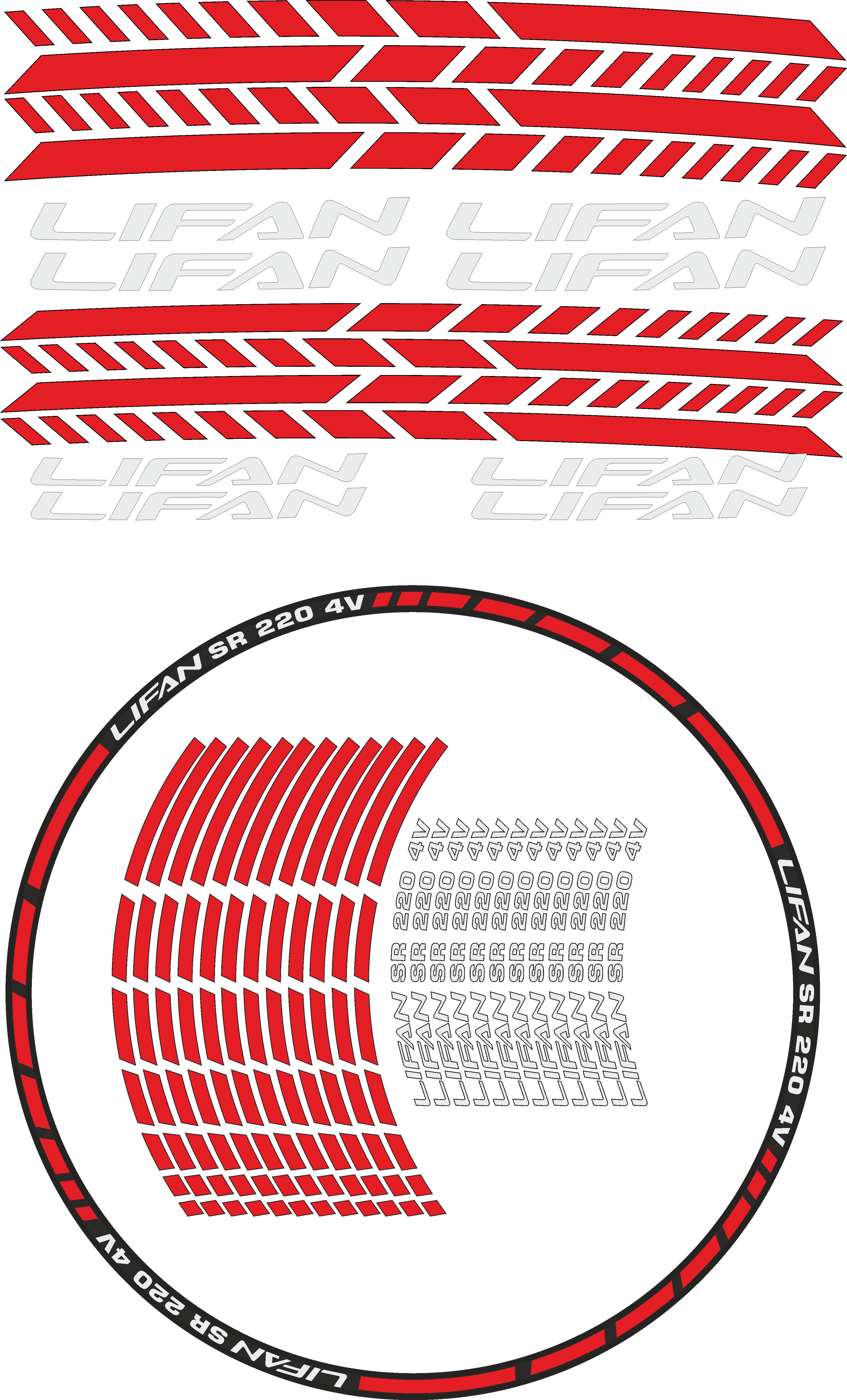 Наклейка на обід колеса Lifan SR 220 Red/White (17824594) - фото 2