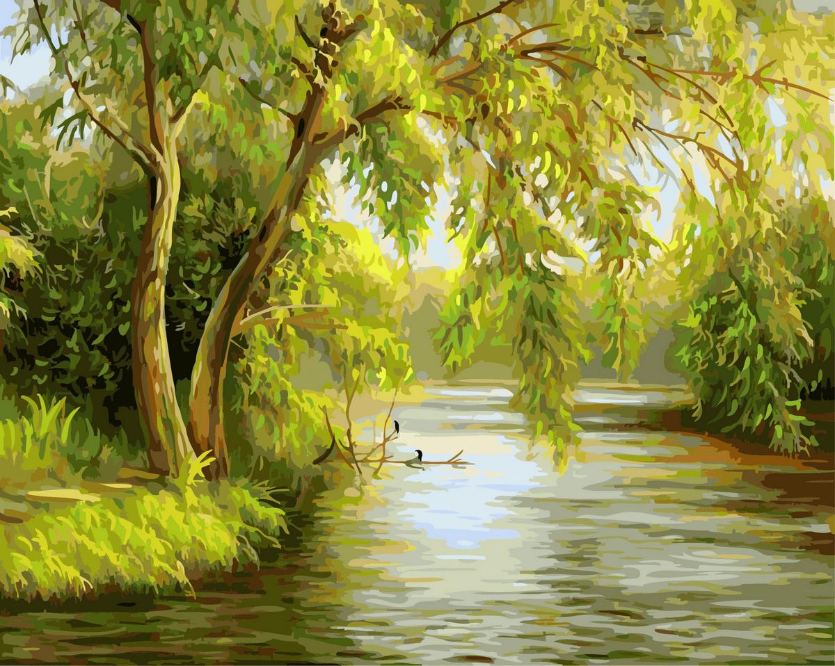 Картина по номерам Brushme Ива над рекой 40x50 см без коробки (BK-GX21176) Картина по номерам Brushme Ива над рекой 40x50 см без коробки (BK-GX21176)