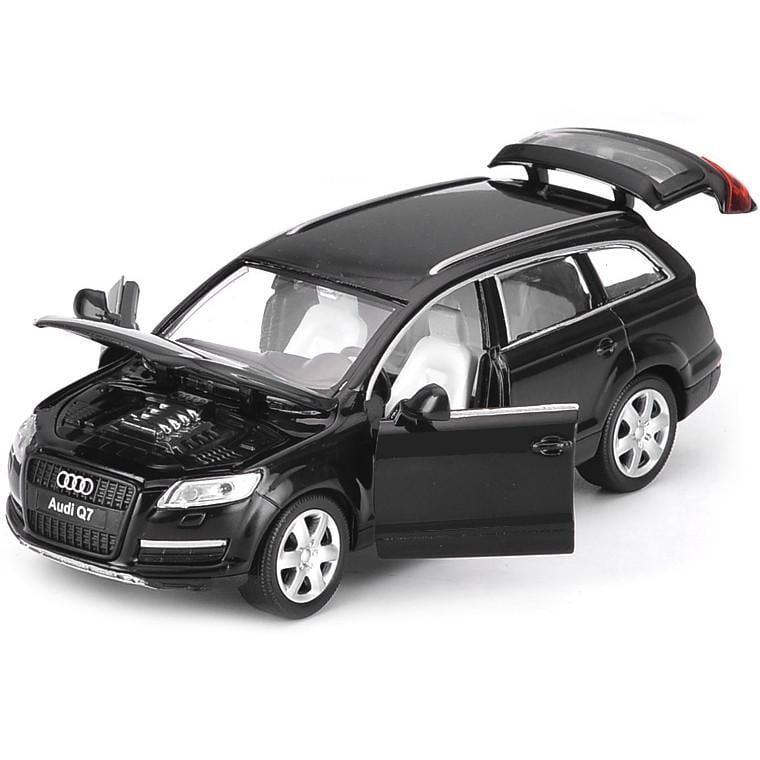 Іграшкова машинка металева Автопром Audi Q7 1:32 світло/звук/відкриваються двері Чорний (30707581)