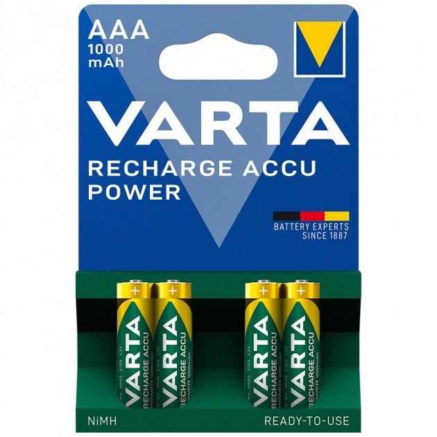 Акумулятор Varta AAA/HR03 1000 mAh R2U 4 шт. (101482)