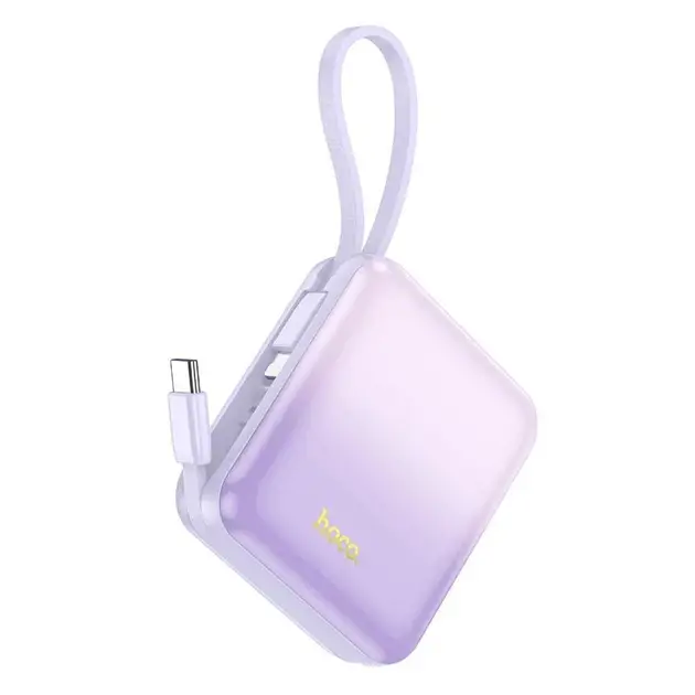 Батарея портативная Hoco Q23 Blade 22,5W/PD20W with cable 10000 mAh Purple