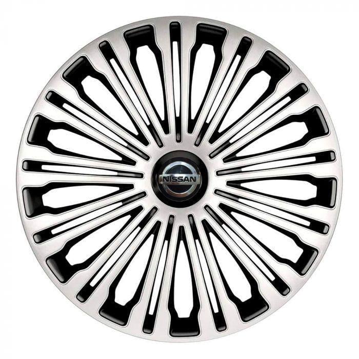 Колпаки для колес с логотипом Nissan 4 Racing Volante R15 4 шт. Silver/Black