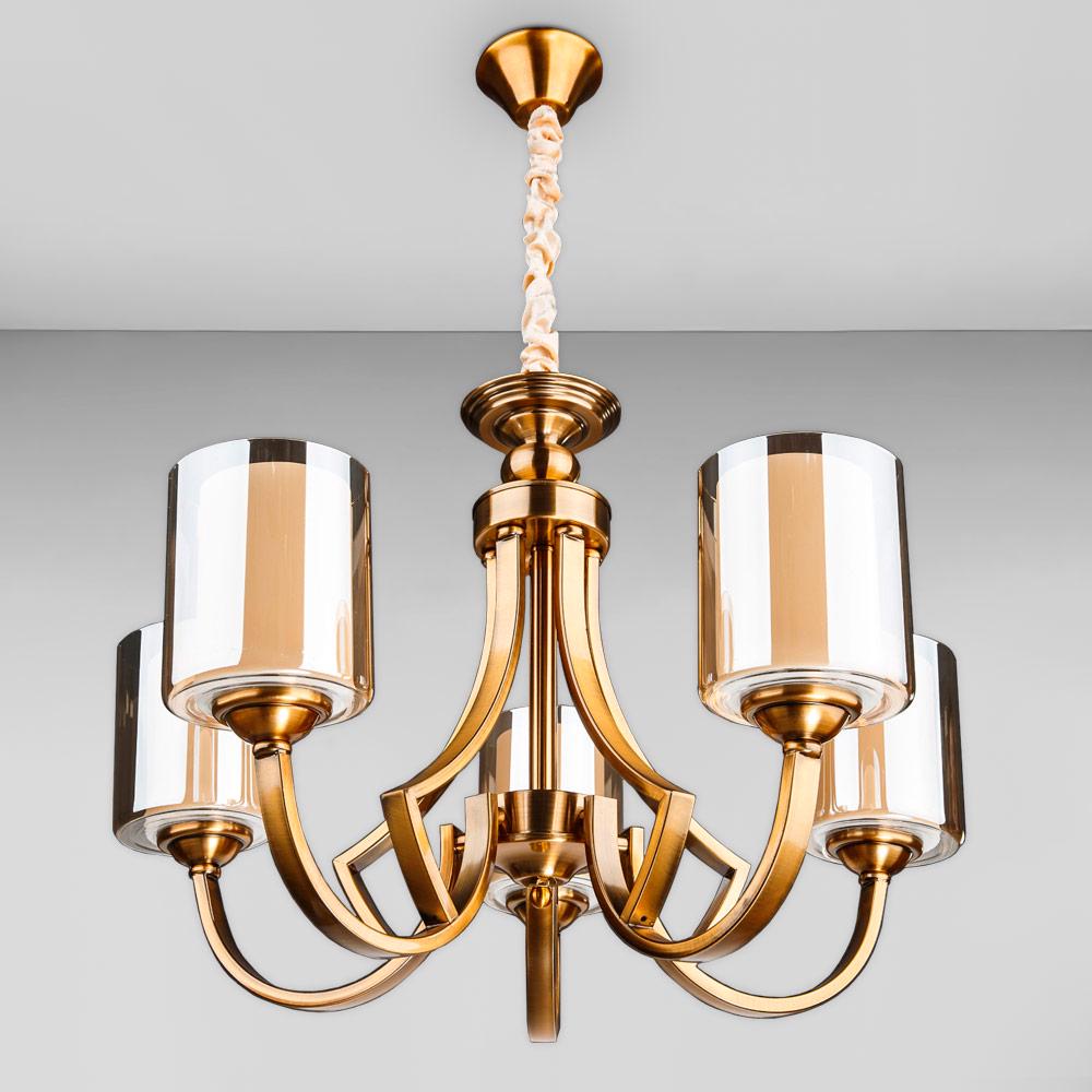 Люстра подвесная Light House DL-18360/5 латунь Белый/Шампань