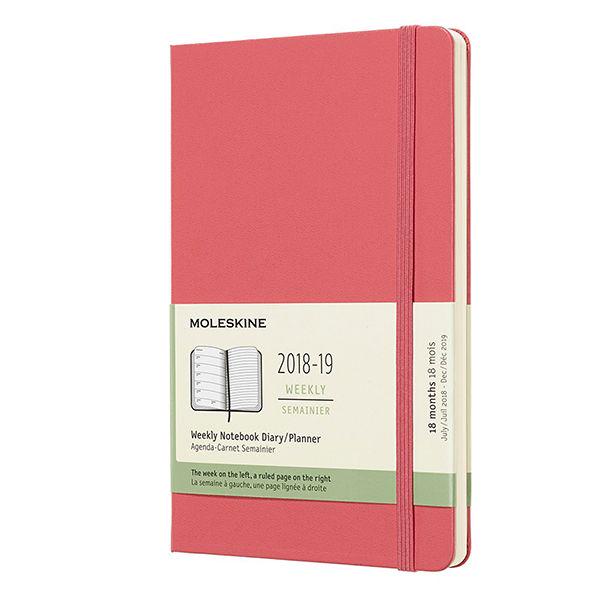 Еженедельник Moleskine 2018-2019 средний Пастельно-розовый (DHD1118WN3Y19)