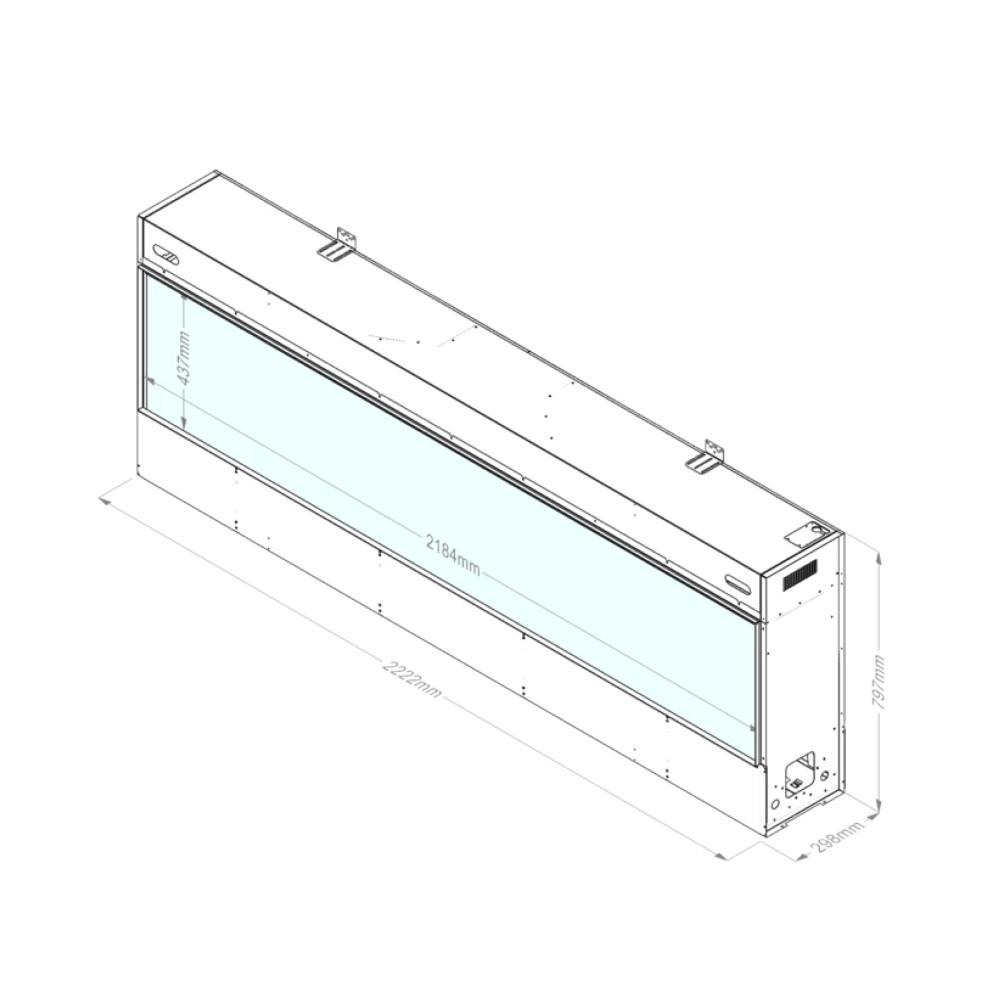 Электрокамин с обогревом Faber by Dimplex E-Slim Linear 2200-450 фронтальный паровой - фото 2