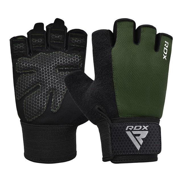 Перчатки для фитнеса RDX W1 Half Army Plus L Green - фото 1