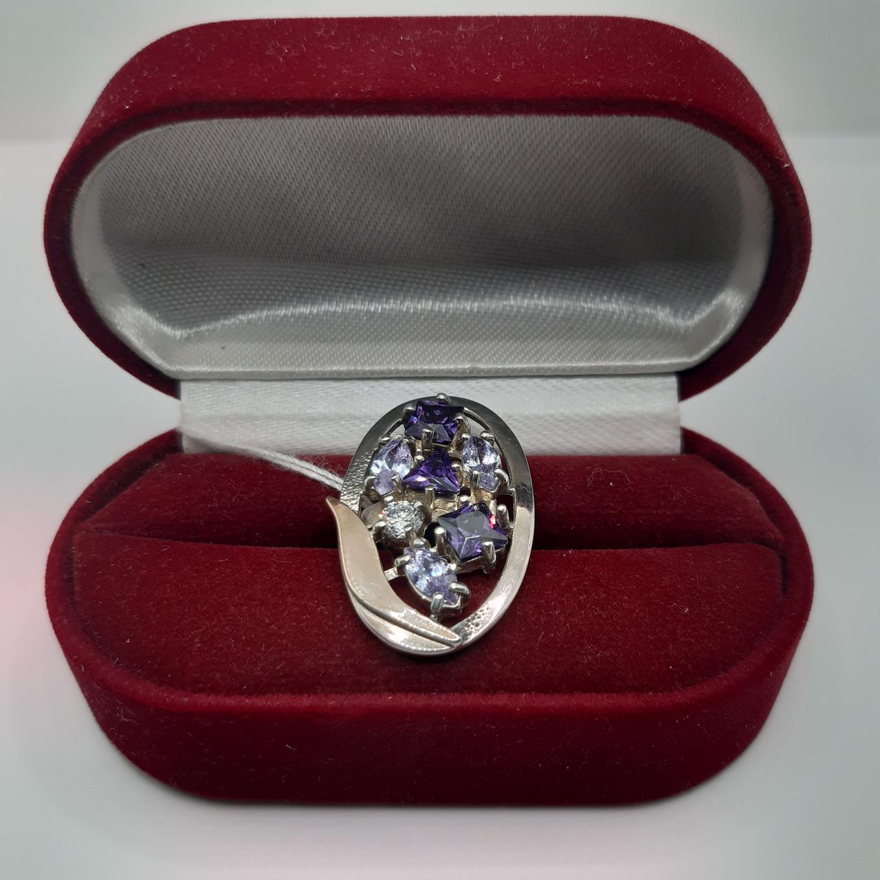 Каблучка срібло імітація аметист 875° 6,31 г р. 18 (1739941937) Каблучка срібло імітація аметист 875° 6,31 г р. 18 (1739941937)