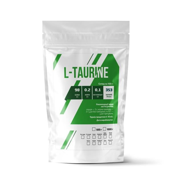 Амінокислотна добавка L-TAURINE 98% білка на 333 порції 1 кг Ананасовий (124-125-tau-an1)
