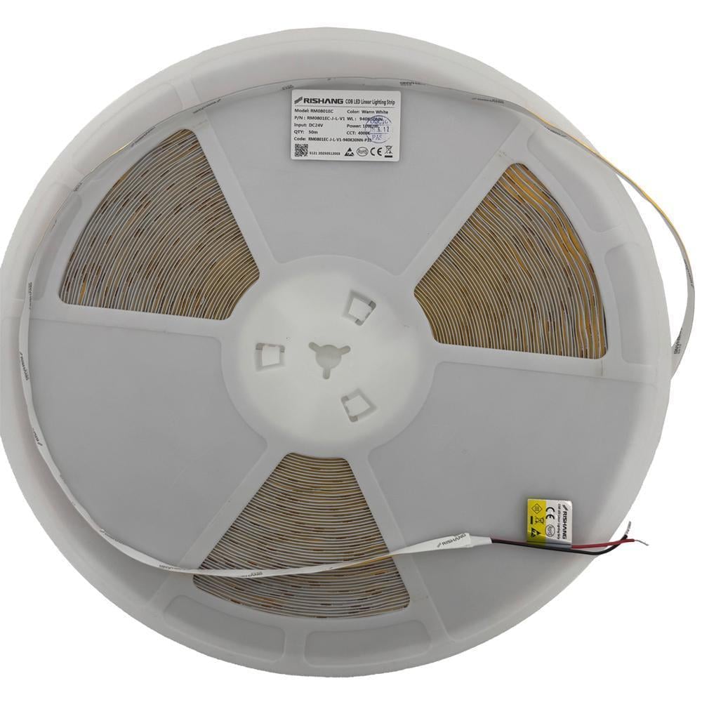 Светодиодная лента COB-320-IP20-NW-8-24 RM0801EC-J-L-V1 4000K CRI90 бобина 50 м (17072)
