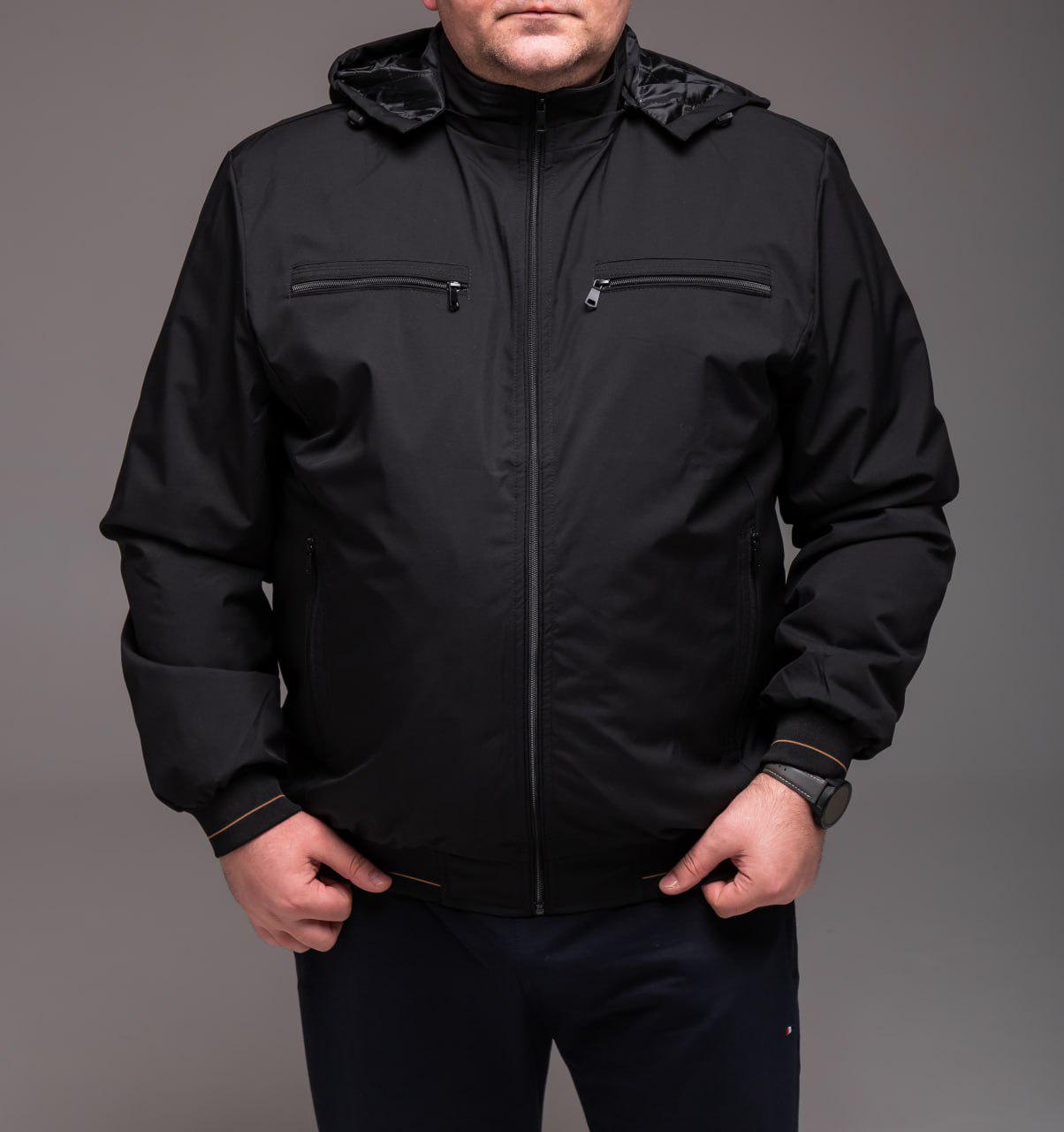 Ветровка мужская демисезонная батал р. 68 Черный (2428/4) - фото 8