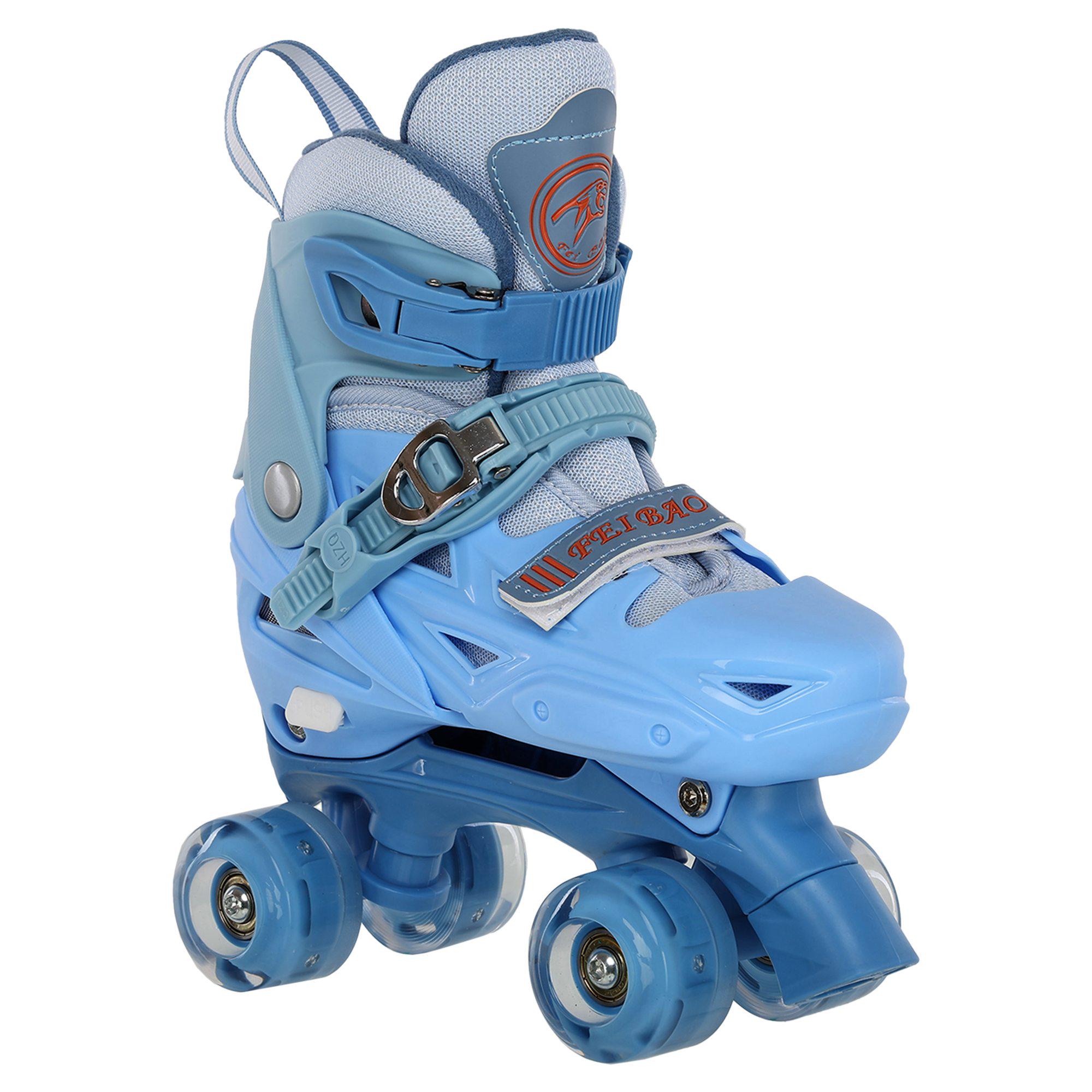 Ролики квады раздвижные FEI BAO 318-2 колеса светящиеся р. 35-38 Синий (318-2_Синий_M_(35-38) - фото 1 Ролики квады раздвижные FEI BAO 318-2 колеса светящиеся р. 35-38 Синий (318-2_Синий_M_(35-38) - фото 1