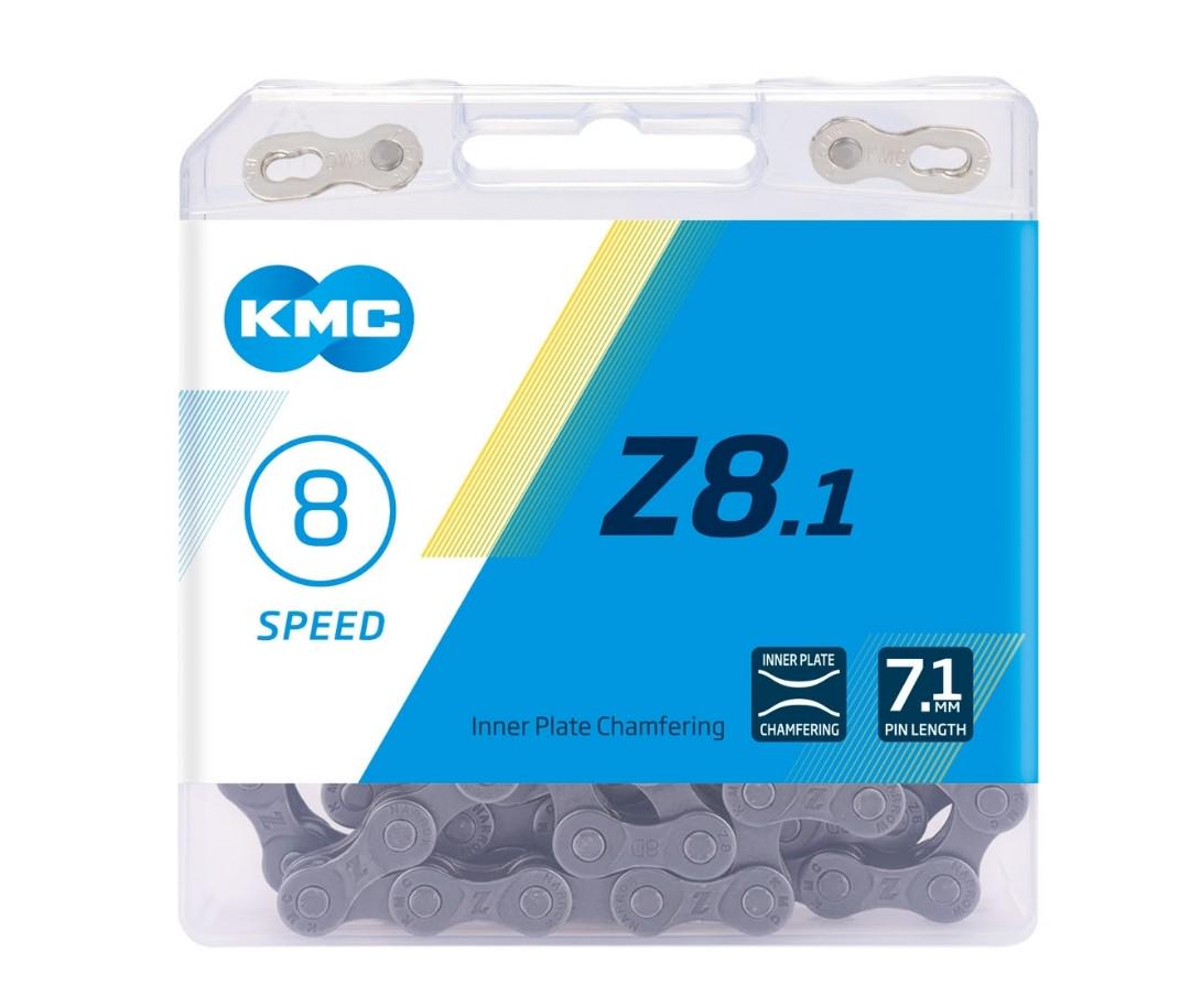 Цепь KMC Z8.1 с замком New Box 114 звеньев Gray