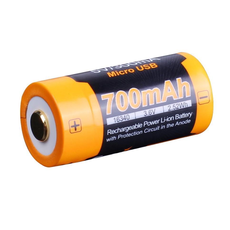 Акумулятор 16340 Fenix 700 UP mah Li-ion micro usb зарядка