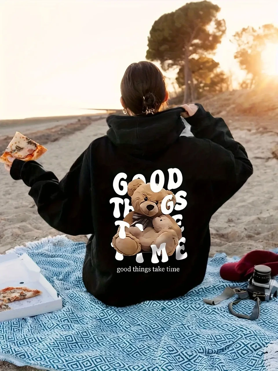 Худи женское с принтом Pin-000-2757 XXXL Черный (2700322488)