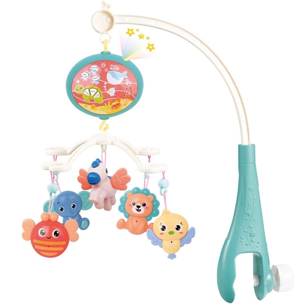 Мобиль-карусель детский на радиоуправлении с проектором/музыкой/песнями и погремушками на английском (30658876)