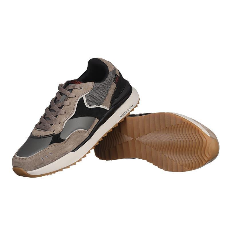 Кроссовки мужские BaaS M7556-12C с комбинированных материалов р. 45 Серый (20255) - фото 4