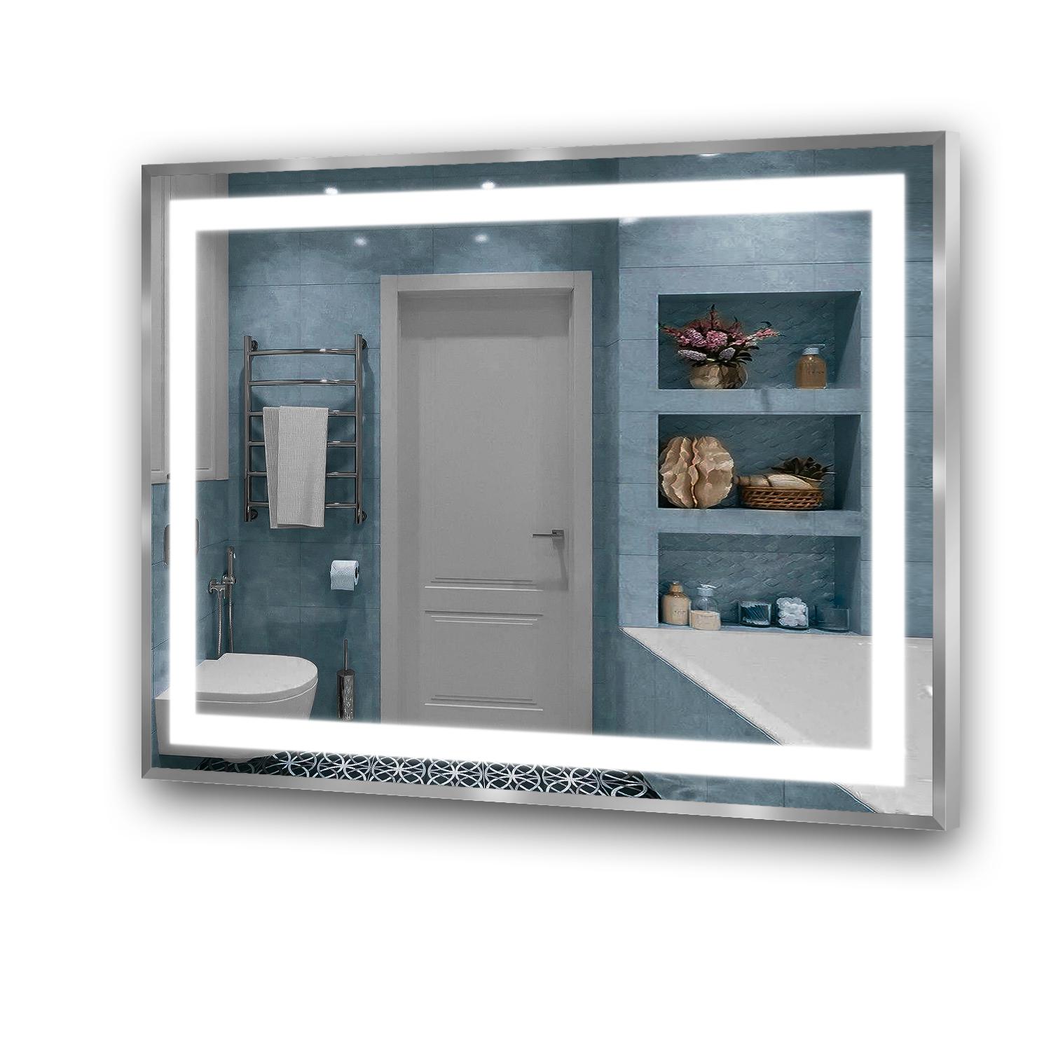 Зеркало в алюминиевой раме с подсветкой Valeria 700x500x30 мм (15131375)