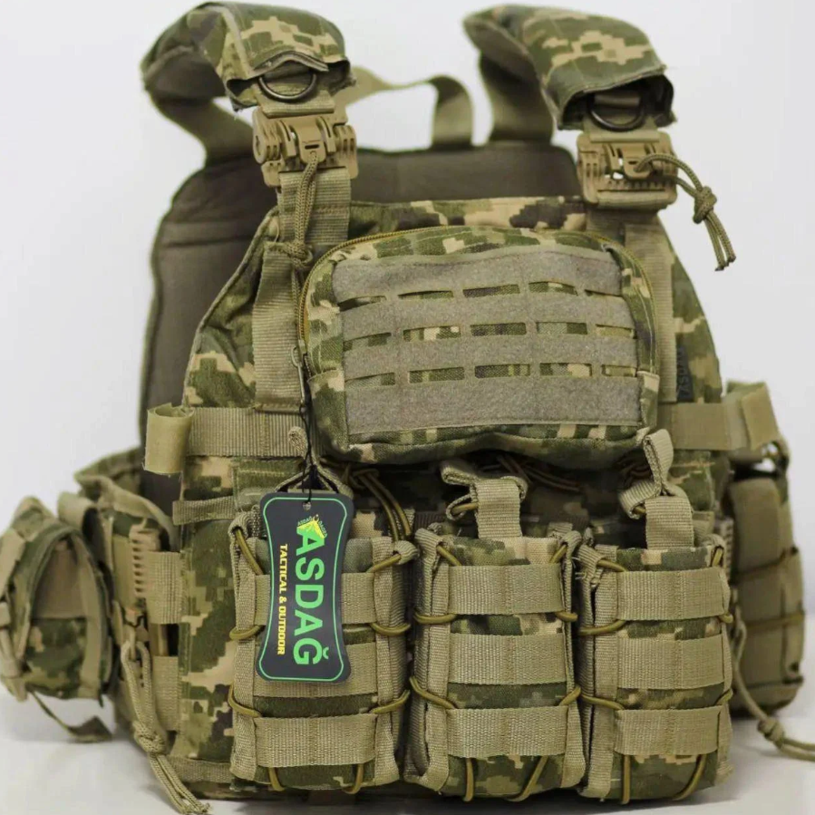 Плитоноска з підсумками Asdag з 4 точками швидкого скидання Піксель (2472511823) Плитоноска з підсумками Asdag з 4 точками швидкого скидання Піксель (2472511823)