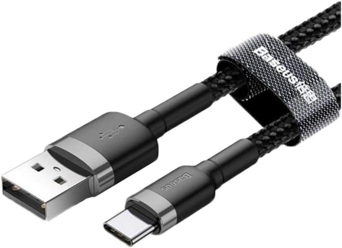 Кабель BASEUS cafule Cable USB For Type-C 2A 2 м Grey/Black (CATKLF-CG1) Кабель BASEUS cafule Cable USB For Type-C 2A 2 м Grey/Black (CATKLF-CG1)