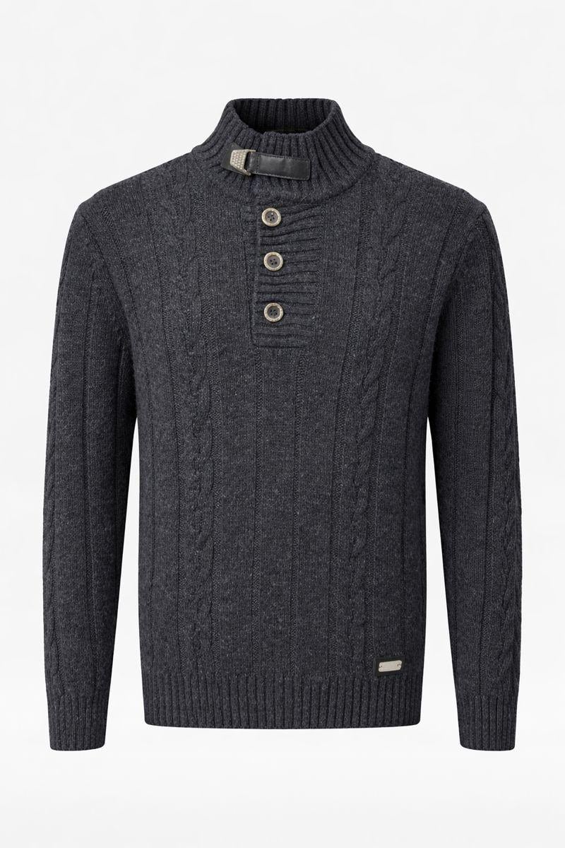 Свитер мужской с высоким воротником L Темно-серый (127421)