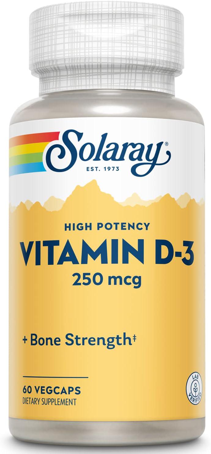 Витамин D3 Solaray Vitamin D-3 1000 МЕ 25 mcg 60 капсул