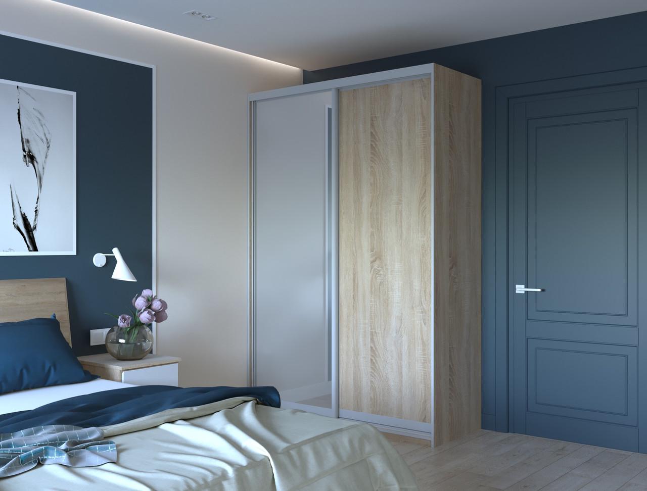 Шкаф-купе двухдверный Doros Сити Лайт Зеркало 150х45х225 см Дуб сонома (DRS-011082) - фото 2 Шкаф-купе двухдверный Doros Сити Лайт Зеркало 150х45х225 см Дуб сонома (DRS-011082) - фото 2