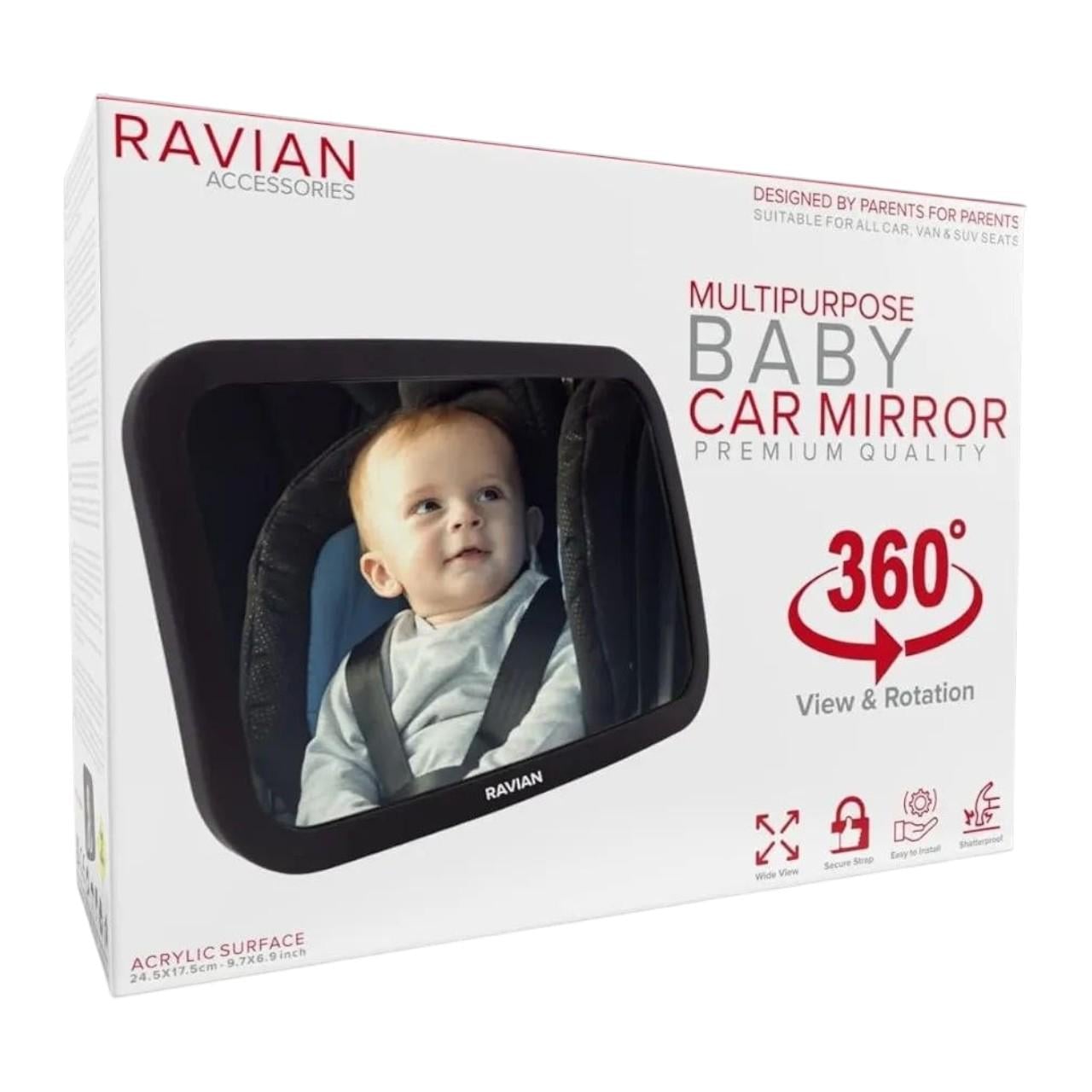 Дзеркало автомобільне для нагляду за дитиною RAVIAN Baby Car Mirror 360° (35227427)