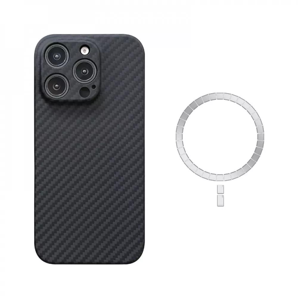 Чехол для телефона iPhone 16 Pro Kevlar case with Magsafe цвет черный Kev-80375