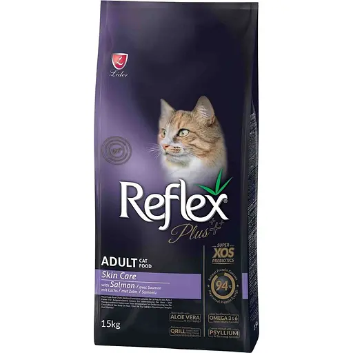 Корм сухий Reflex Plus для догляду за шкірою котів з лососем 1,5 кг (RFX-313)